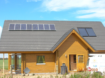 Solar thermal and PV installation on new build property in Fyvie